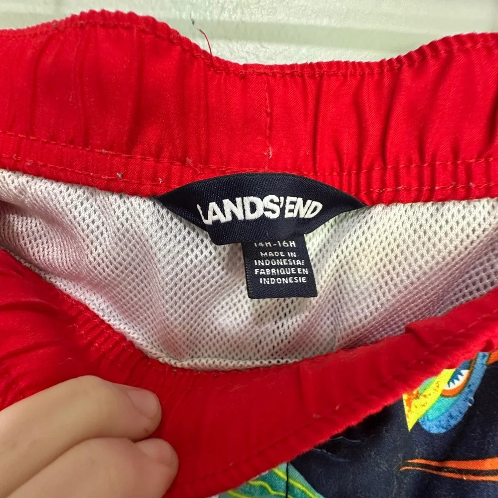 Lands' End‎ XL 14/16 husky Boys Swim Trunks Surfboards Colorful Beach Shorts